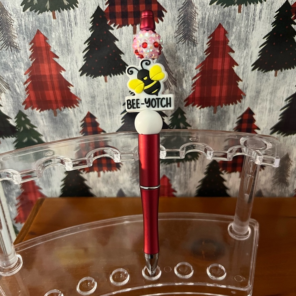✨New✨ Hand Beaded Bee-Yotch 🐝 Pen